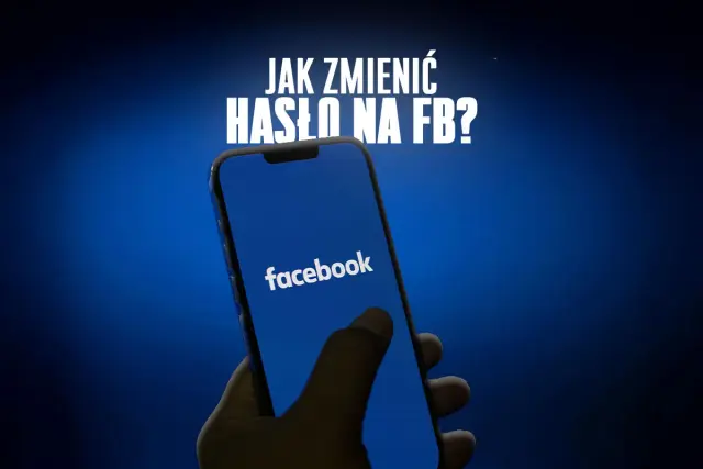 Chcesz wiedzieć, jak zmienić hasło na Facebooku? Na ekranie telefonu widzisz logo Facebooka, a nad nim pytanie o zmianę hasła.